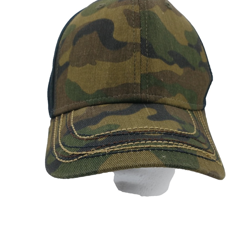 Pugs Gear Mens Camouflage Baseball Cap Black Two Tone Adjustable Hat Camo